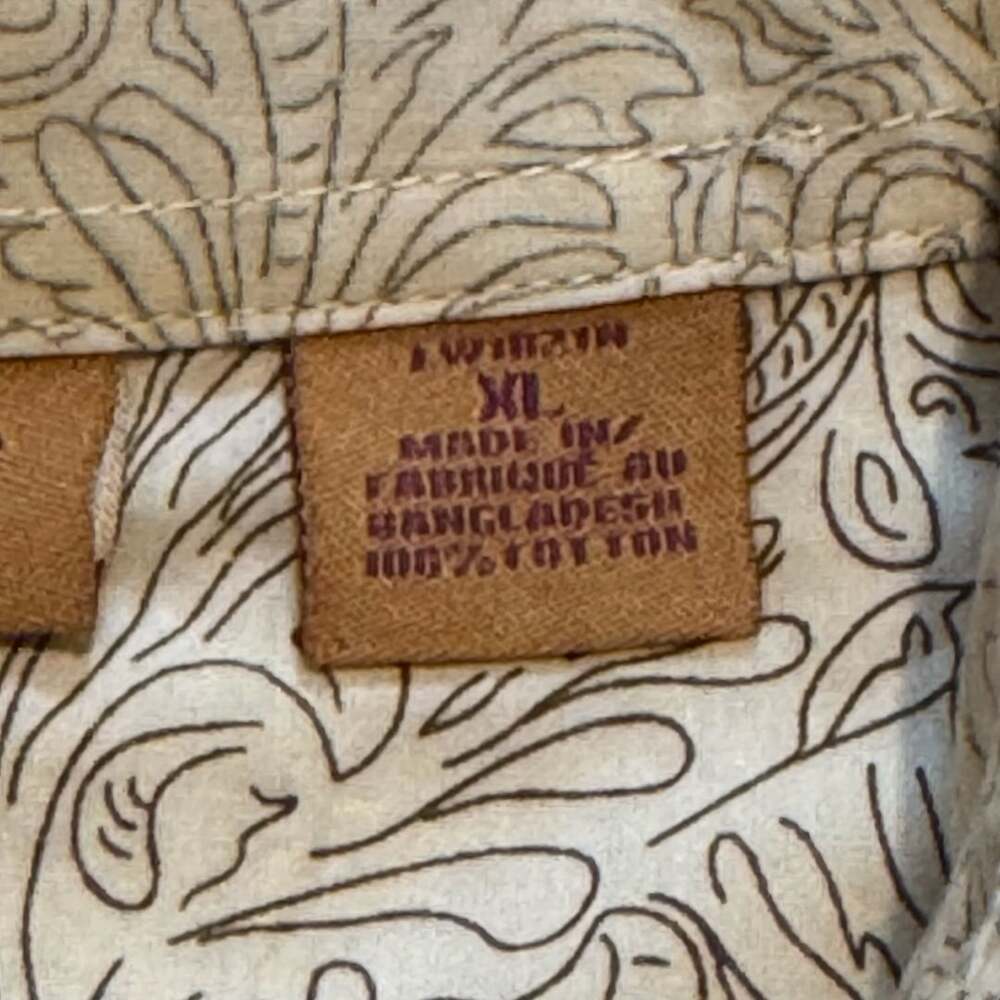 Wrangler Womens XL Western Shirt Brown Floral Paisley Studded Yoke Pearl Snap - Picture 4 of 14